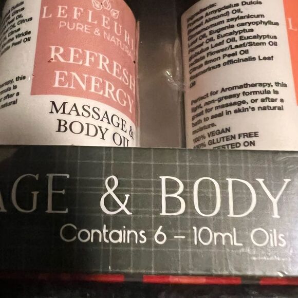 😊3/$30 Essential Oil Massage Oil Wellness set of 6 NEW IN BOX - Picture 5 of 16